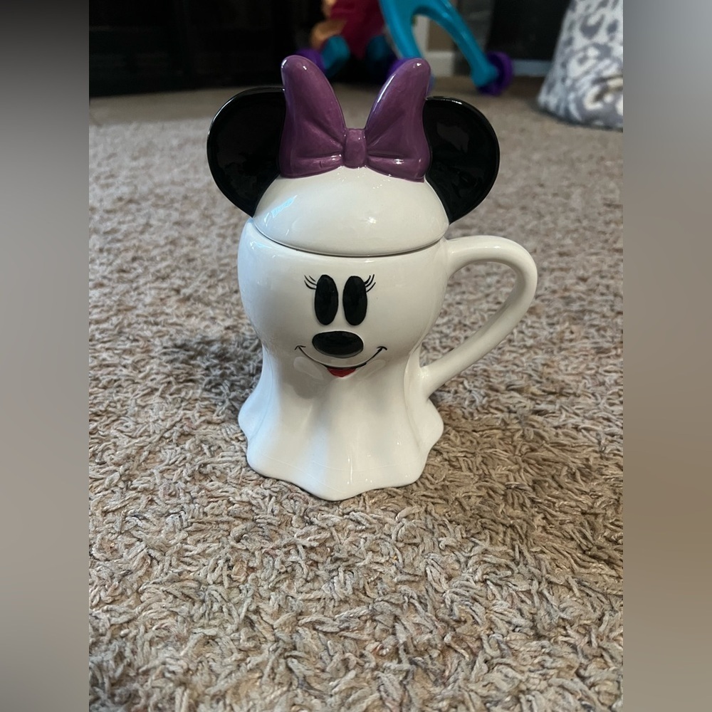 Disney Minnie Mouse Ghost Mug with Black and Purple Accents - Picture 1 of 4
